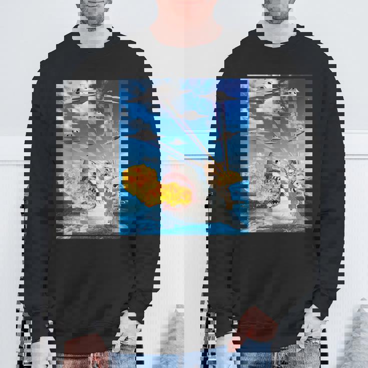 Cat Riding Fire Breathehark レインボー レーザー タコス スウェットシャツ 高齢者への贈り物