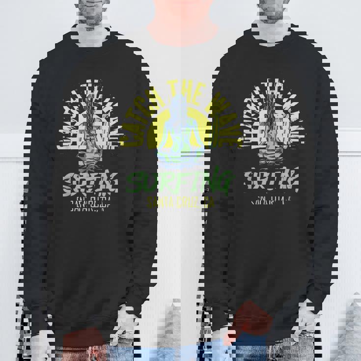 Catch Wave サンタクルーズ サーフィン カリフォルニアサーファー スウェットシャツ 高齢者への贈り物