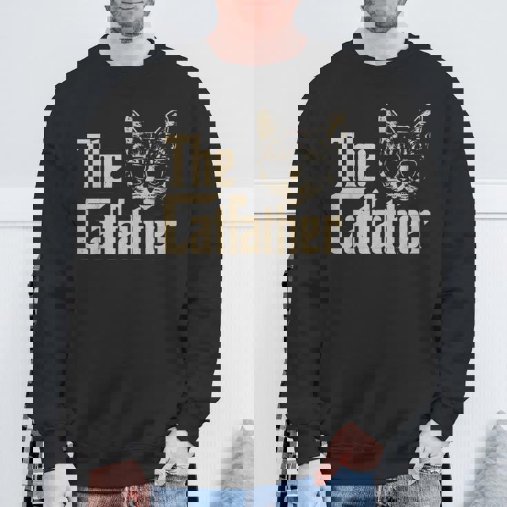 The Catfather Cat Dad Apparel Cat Lover For Men Sweatshirt Gifts for Old Men