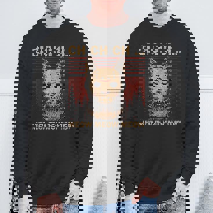 Ch Ch Chニャー ニャー 怖いフライデー ファニー ハロウィン スウェットシャツ 高齢者への贈り物