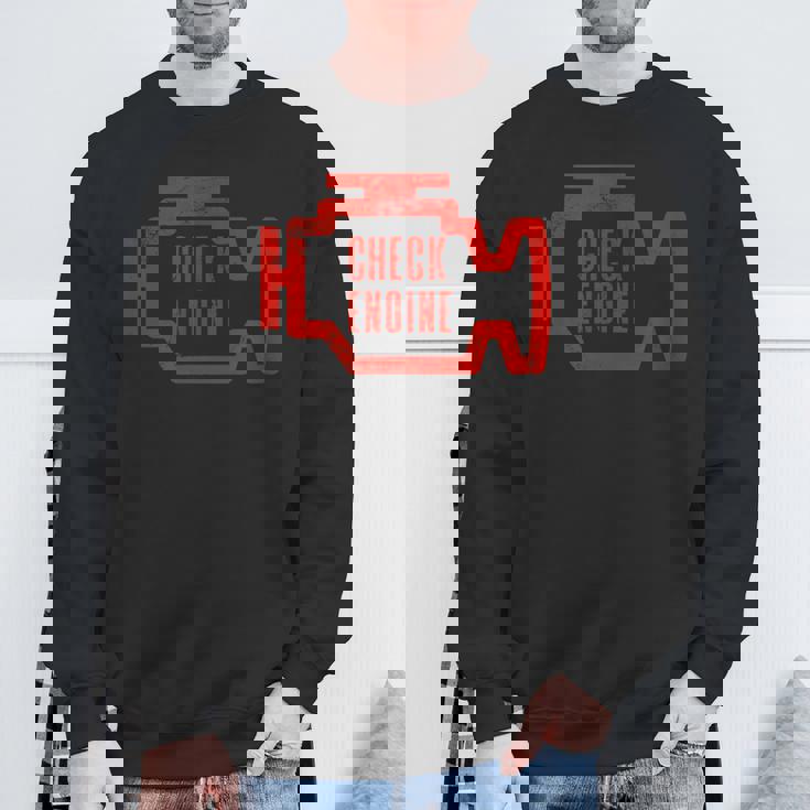 Check Engine Light アンティーク調デザイン スウェットシャツ 高齢者への贈り物