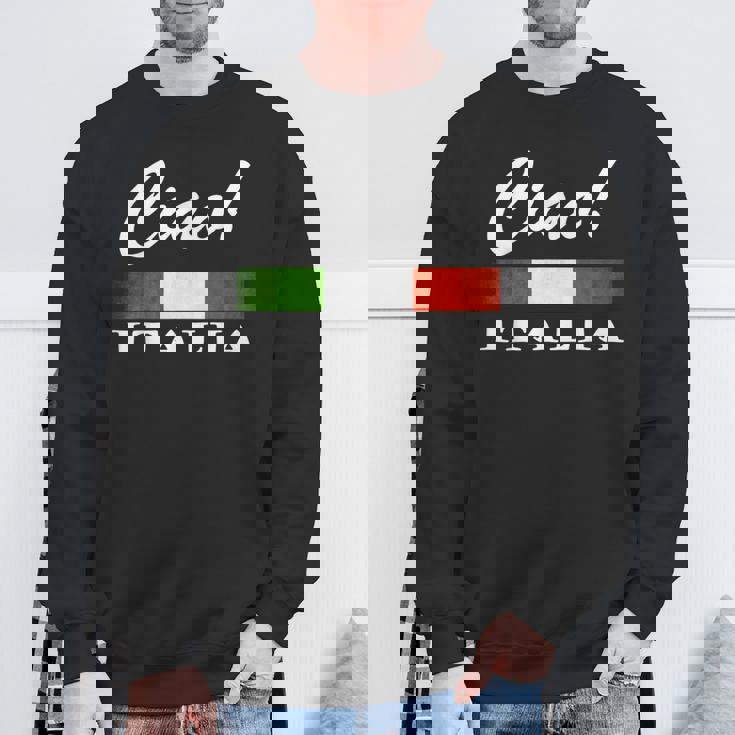 Ciao Italia トリコロールグリーン 白と赤 イタリア国旗 イタリア スウェットシャツ 高齢者への贈り物