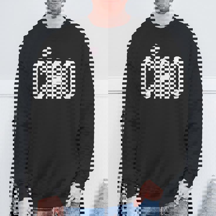 Ciao イタリア語の格言 白とピンクのミニマリスト スウェットシャツ 高齢者への贈り物