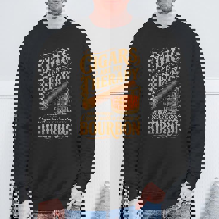 Cigars Are My Therapy Weekend Forecast Bourbonアパレル スウェットシャツ 高齢者への贈り物