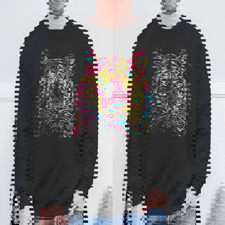 Colorful Tiger Tigers Fashion Graphic スウェットシャツ 高齢者への贈り物