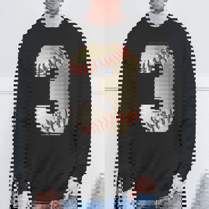 Cool 3 3番 数字 バースデーパーティー 3番目 野球 誕生日 スウェットシャツ 高齢者への贈り物