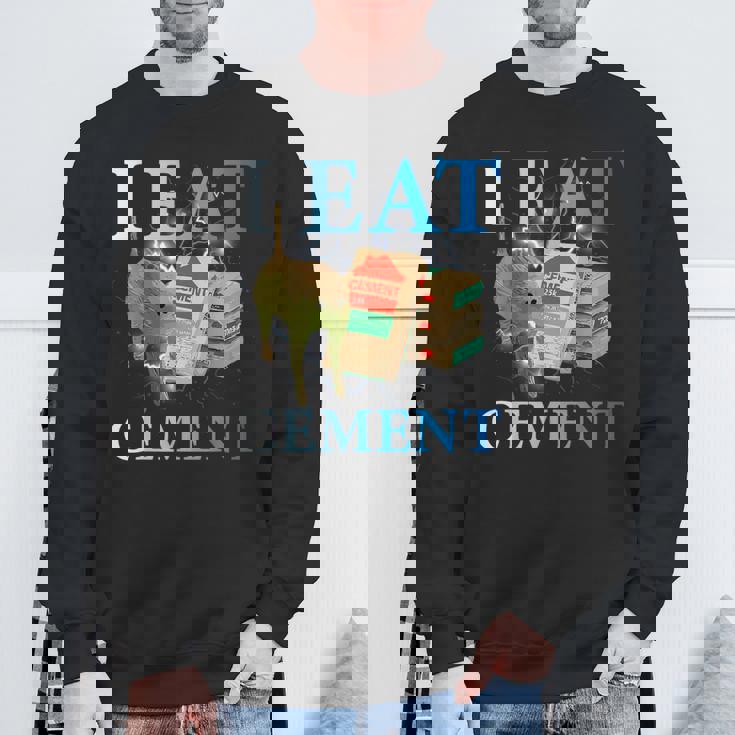 Cool I Eat セメント、建設猫、面白いユーモア、猫のミーム スウェットシャツ 高齢者への贈り物