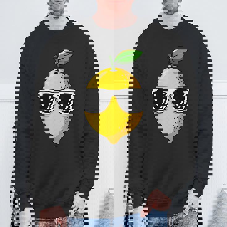 Cool Lemon Fruit Sunglasses Summer Citrus Vibes Sweatshirt Gifts for Old Men