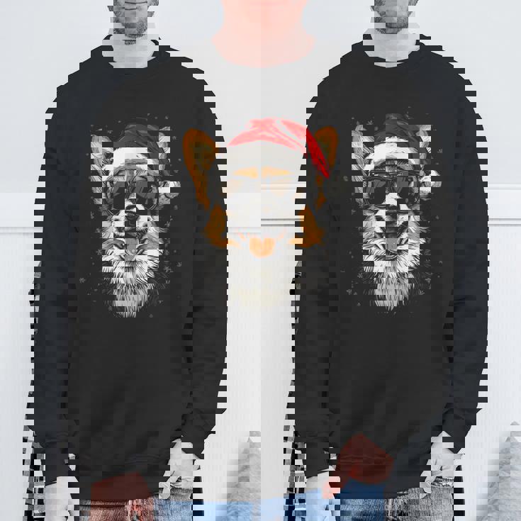 Corgi サンタハット 面白い かわいい 犬 ママ お父さん クリスマス スウェットシャツ 高齢者への贈り物