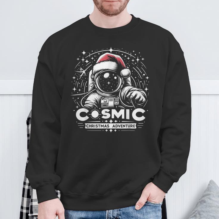 Cosmic Christmas Adventure ヴィンテージ宇宙飛行士サンタスペース スウェットシャツ 高齢者への贈り物