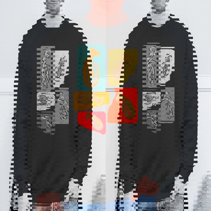 Creative Tenor Horn ビンテージ レトロ アートワーク テナーホルン奏者 スウェットシャツ 高齢者への贈り物