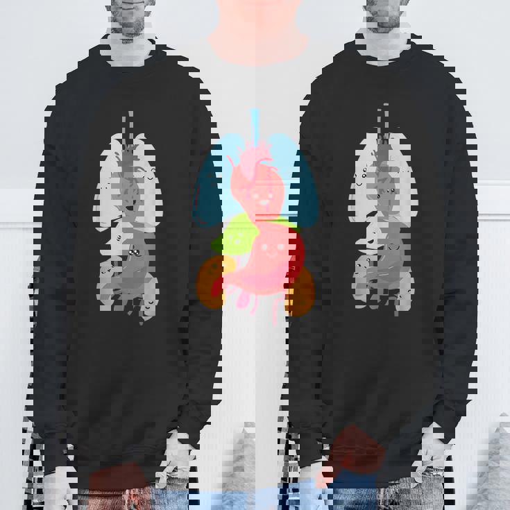 Cute Anatomy Internal Organs Body スウェットシャツ 高齢者への贈り物