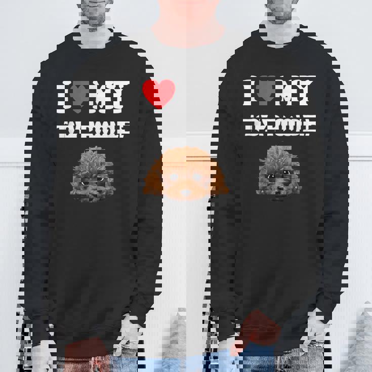 Cute I Love My Toy プードル 犬の飼い主 スウェットシャツ 高齢者への贈り物