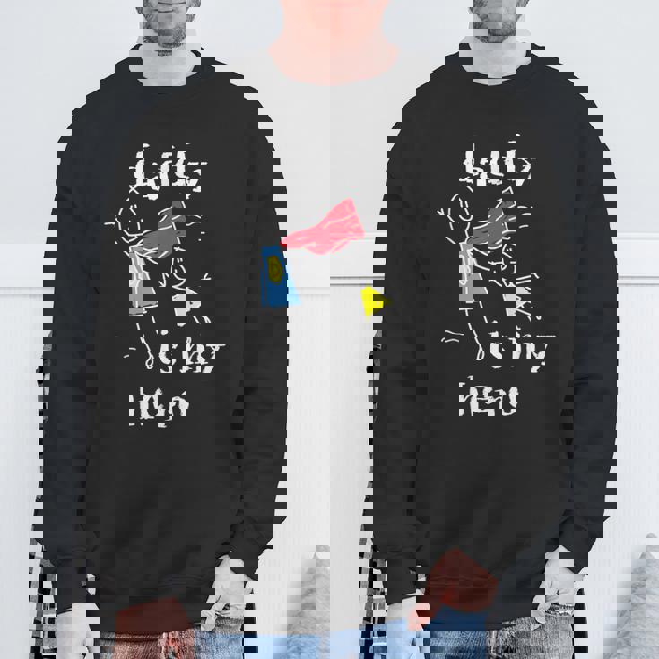 Daddy Is My Herouper Dad 手描き スウェットシャツ 高齢者への贈り物