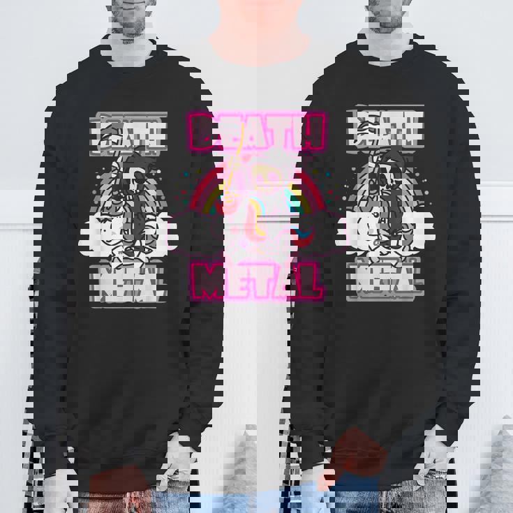 Death Metal Grim Reaper ピンクユニコーン ファニーヘビーメタル スウェットシャツ 高齢者への贈り物