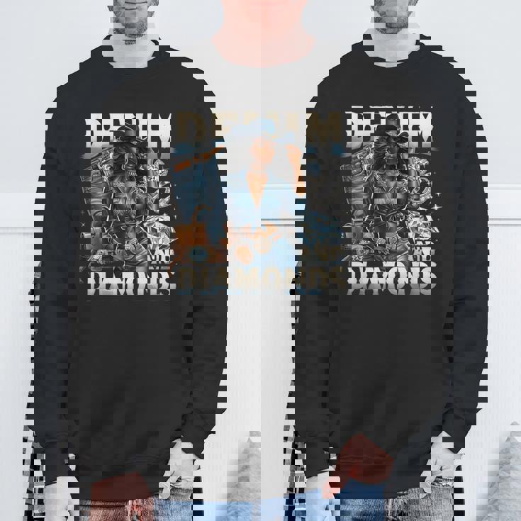 Denim And Diamonds African Melanin Swag Cowgirls Western Sweatshirt Gifts for Old Men