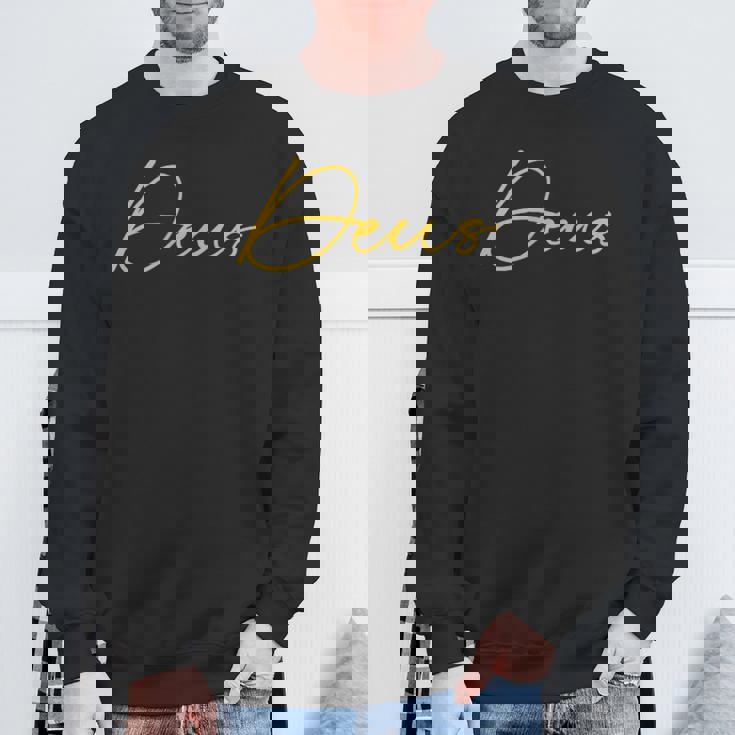 Deus ラテンデザインレタリング スウェットシャツ 高齢者への贈り物