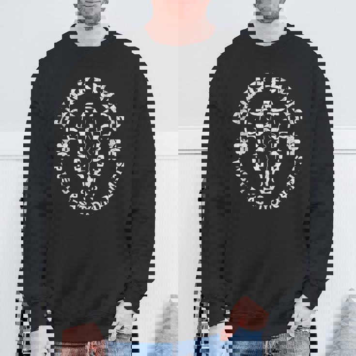 Distressed Black Anime Clover Black Bulls Limits Sweatshirt Gifts for Old Men