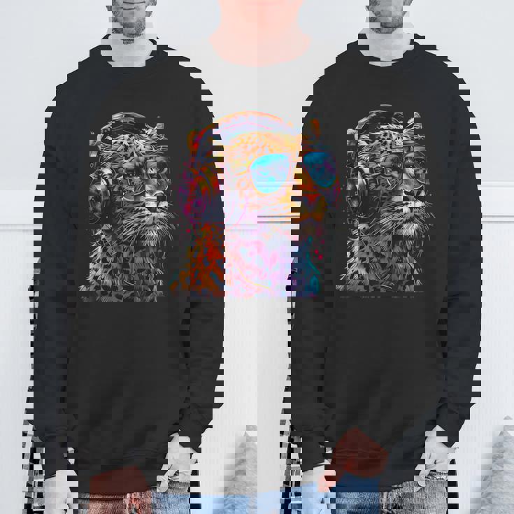 Dj Leopard Edm テクノハウス ダンスクラブ 音楽ヘッドフォン スウェットシャツ 高齢者への贈り物