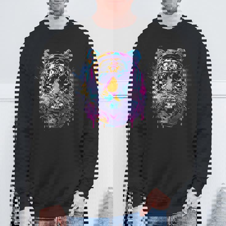 Dj Tiger ミュージックヘッドフォン 音楽プロデューサー ハウス ビートメーカー スウェットシャツ 高齢者への贈り物