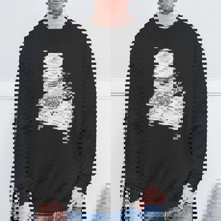 Dj Turntable 1210 Mk2 Exploded Blueprint スウェットシャツ 高齢者への贈り物