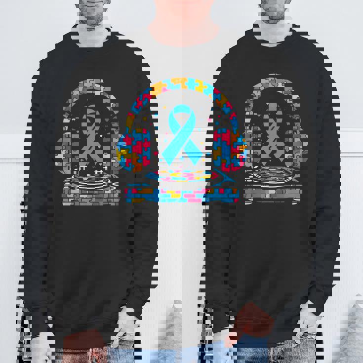 Dj ヘッドフォン パズル 自閉症啓発 自閉症 レディース メンズ スウェットシャツ 高齢者への贈り物