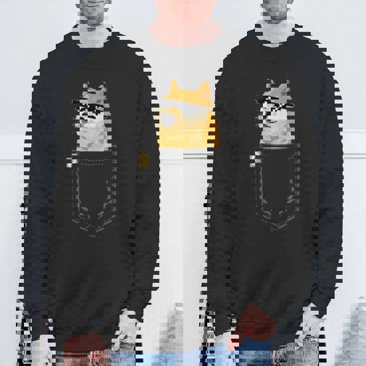 Doge コインロゴシャツ フェイクポケットシャツ Dogecoin To The Moon スウェットシャツ 高齢者への贈り物