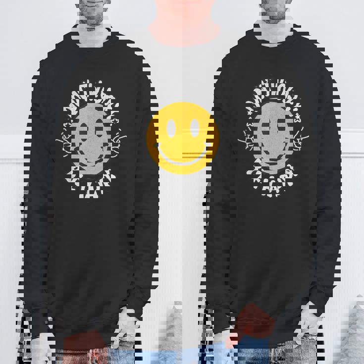 Don't Worry We Be Happymile Face レトロ グルービー 70年代 スウェットシャツ 高齢者への贈り物