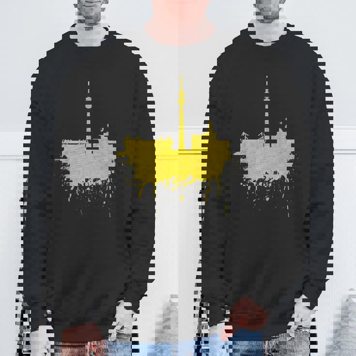 Dortmundkyline ドルトムントのスカイライン 黄色い絵 ドルトムント好きにはたまらないファンアート スウェットシャツ 高齢者への贈り物