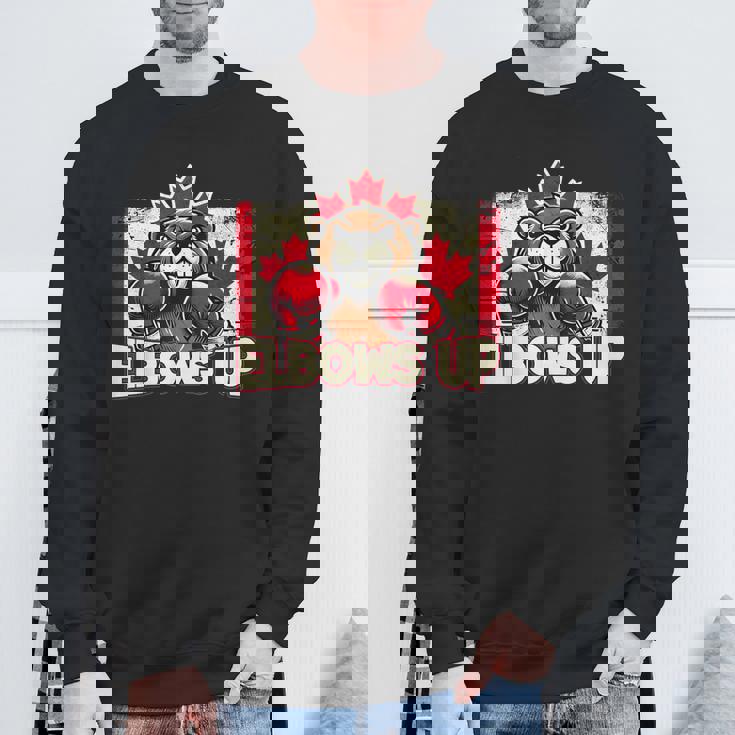 Elbows Up Canada カナダのカウンター関税 ビーバーボクシング スウェットシャツ 高齢者への贈り物