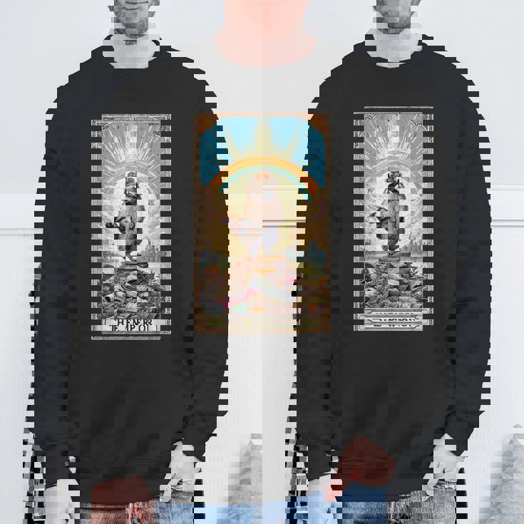 The Emperor 面白いアライグマ タロットカード ミスティックアライグマ スウェットシャツ 高齢者への贈り物