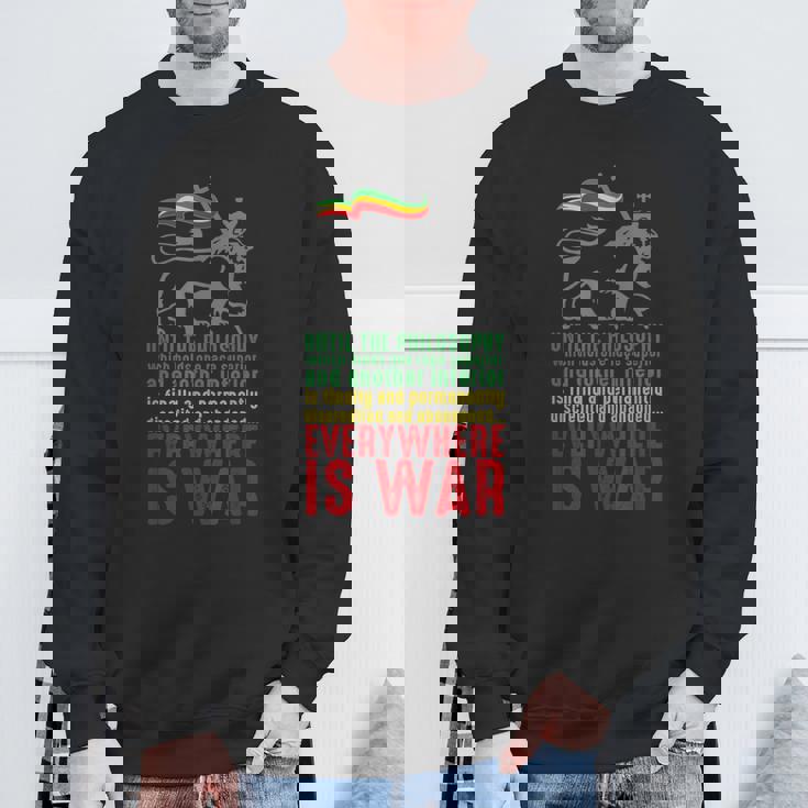 Everywhere Is War ハイレ・セラシエ演説 ユダのライオン レゲエ スウェットシャツ 高齢者への贈り物