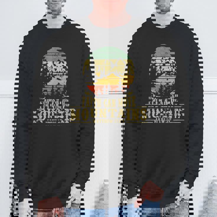 Faith Can Move Mountains マタイ17 20 聖書聖書の言葉 スウェットシャツ 高齢者への贈り物