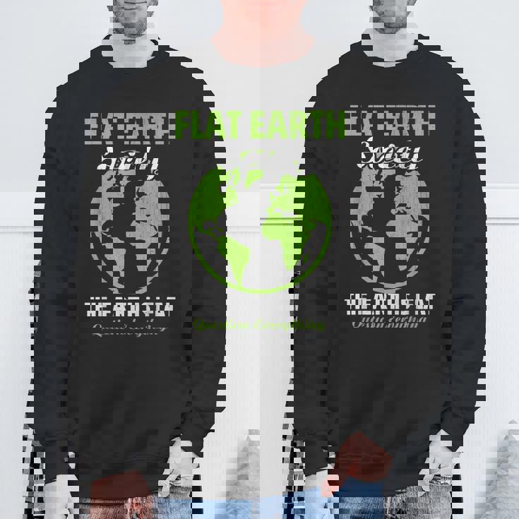 Flat Earthociety Flat Earther Conspiracy Theory スウェットシャツ 高齢者への贈り物