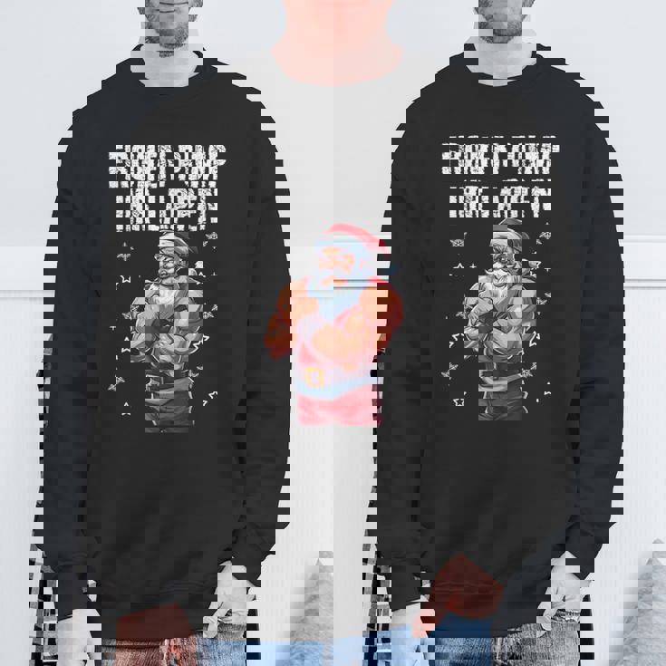 Frohen Pump Ihr Lappen 筋肉質サンタジム スウェットシャツ 高齢者への贈り物