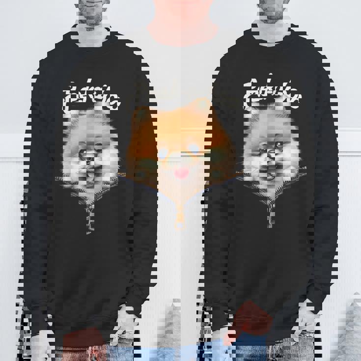 Peek-A-Boo ポメラニアン スウェットシャツ 高齢者への贈り物