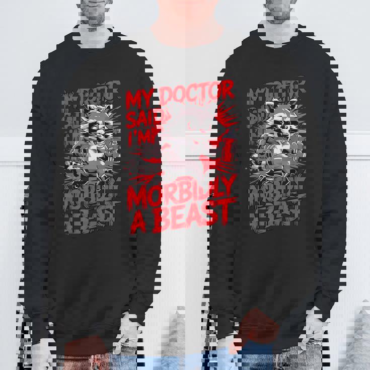 Gym Workout Racoon Muscle スウェットシャツ 高齢者への贈り物