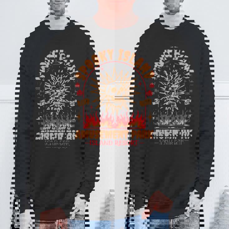 Halloween Spooky Island Est 2002 Amusement Park Skull Sweatshirt Gifts for Old Men