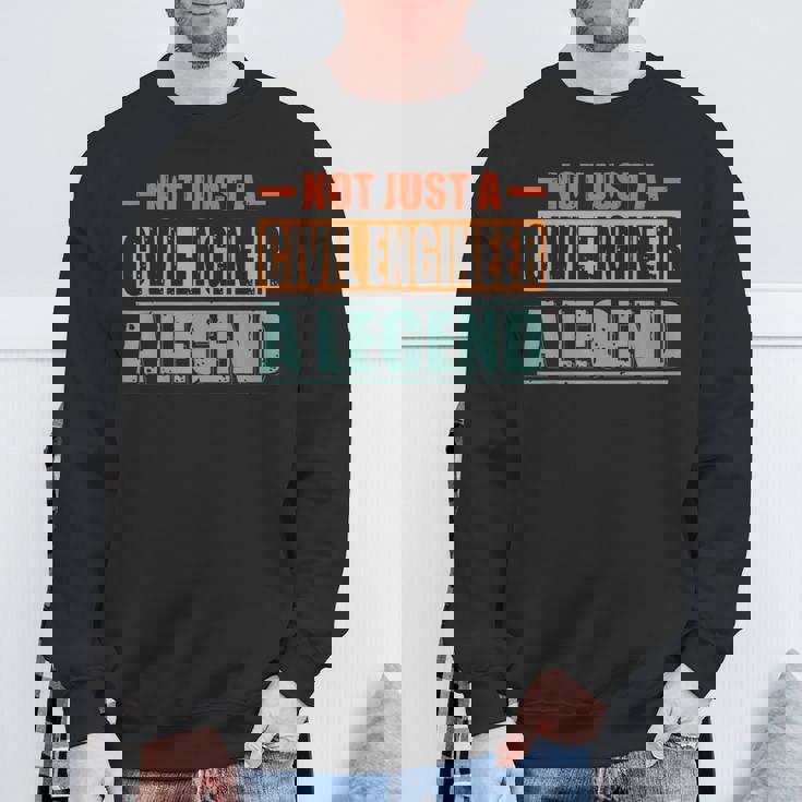 Quote Retro Civil Engineer スウェットシャツ 高齢者への贈り物