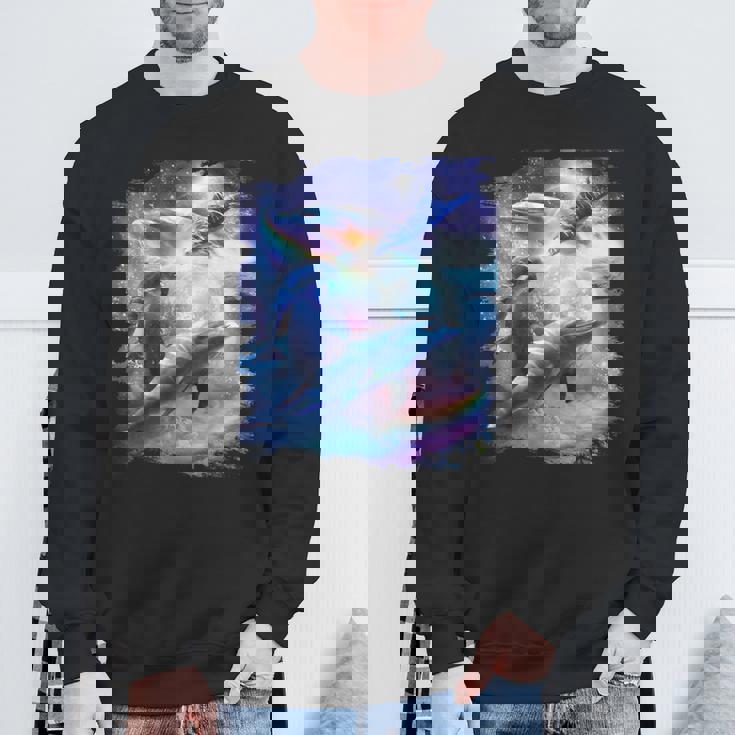 Galaxy Dolphin 宇宙のイルカ スウェットシャツ 高齢者への贈り物