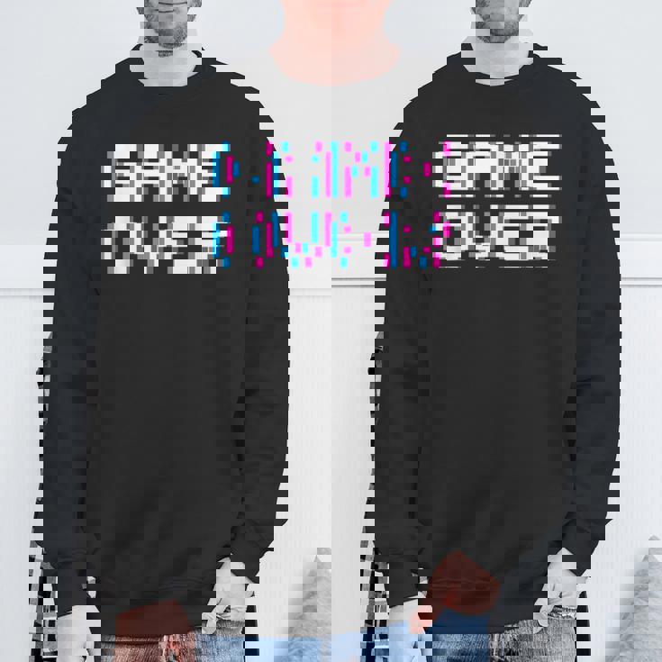 Game Over 8Bit ゲームオーバー 8ビットピクセル レトロヴィンテージビデオゲームグラフィック ゲーマー スウェットシャツ 高齢者への贈り物