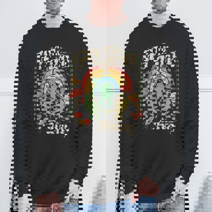 Gay The Pray Away レインボー 面白い ミーム カエル Lgbt プライド Lgbtq スウェットシャツ 高齢者への贈り物