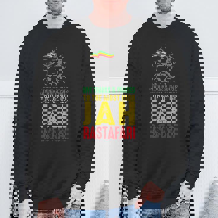 Give Thanks & Praises Jah Rastafari レゲエ ラスタ ウェア スウェットシャツ 高齢者への贈り物