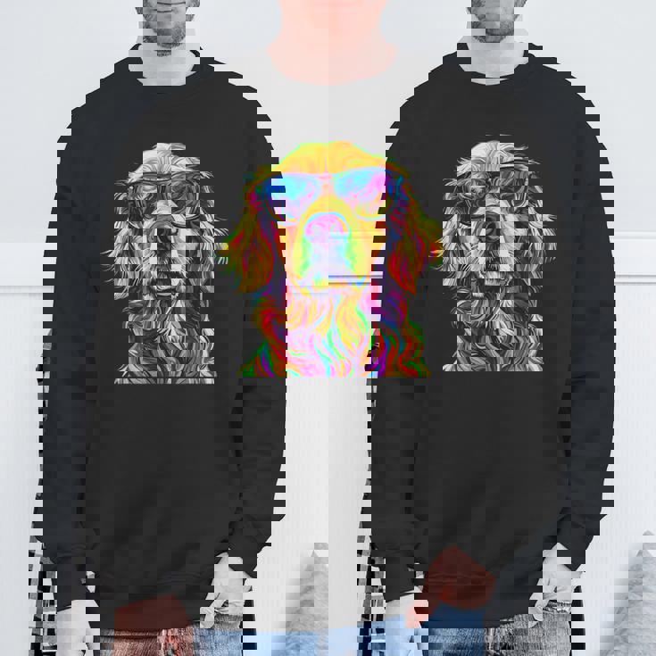 Golden Retriever Lovers カラフル 面白い ゴールデンレトリバー スウェットシャツ 高齢者への贈り物