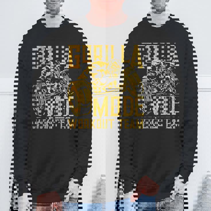 Gorilla Mode ワークアウト チーム ダンベル ビースト ジム フィットネス ゴールド スウェットシャツ 高齢者への贈り物