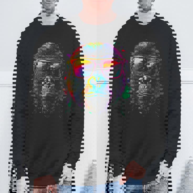 Gorilla Monkey グラフィック アニマルアート サングラス ゴリラ スウェットシャツ 高齢者への贈り物