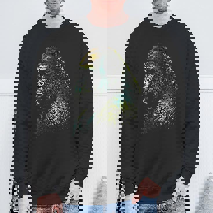 Gorilla モンキーアート 動物 スウェットシャツ 高齢者への贈り物