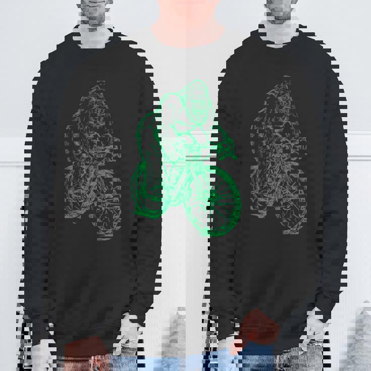 Gorilla ライディングバイク おもしろモンキー クール 動物 サイクリング 自転車 スウェットシャツ 高齢者への贈り物