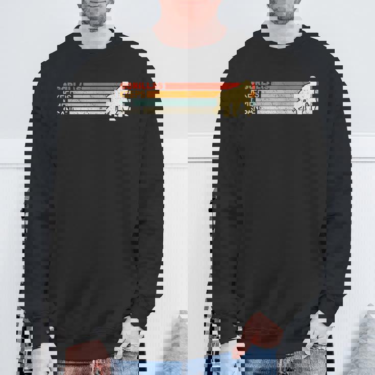 Gorillas Keep Meane Animal レディース ゴリラ ヴィンテージ 男性用 スウェットシャツ 高齢者への贈り物