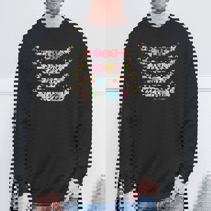 Happy 100 Days Ofchool ブレスレット 教師 学生 100日目 スウェットシャツ 高齢者への贈り物